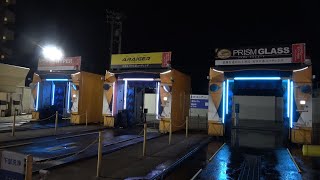 深夜にイルミネーションが綺麗な洗車機を使ってみた。