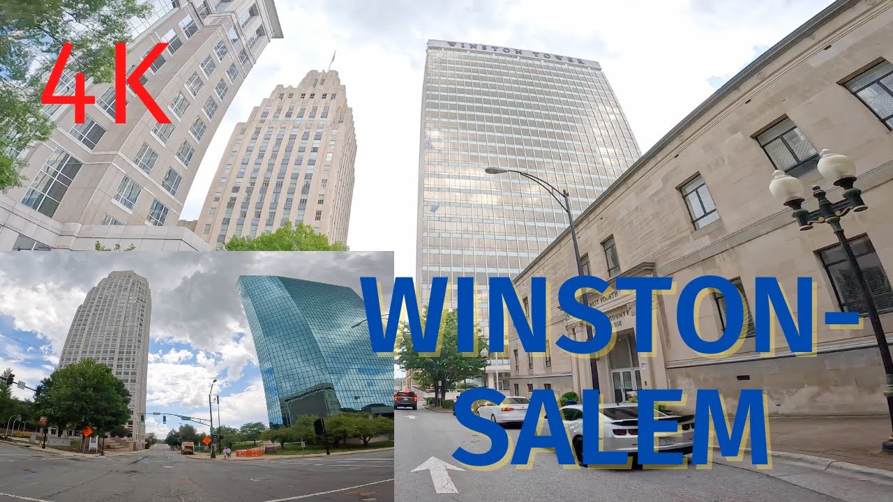 Downtown Winston-Salem, North Carolina Drive Around Tour 4K. Cityscapes ...