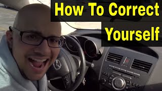 90 Degree Parking-How To Correct Yourself-Beginner Driving Lesson