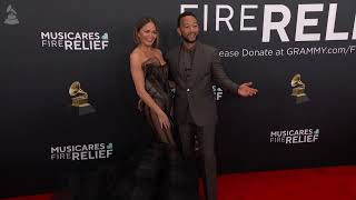 JOHN LEGEND & CHRISSY TEIGEN | Red Carpet Fashion Cam | 2025 GRAMMYs