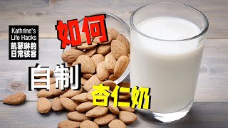 【一学就会】 怎么在家自己做杏仁奶？｜超级简单的自制杏仁奶方法，新鲜，有营养，还经济实惠｜how to make almond milk at home?