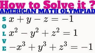 AMERICAN MATH OLYMPIAD-1989:Solve The System Of Equations!