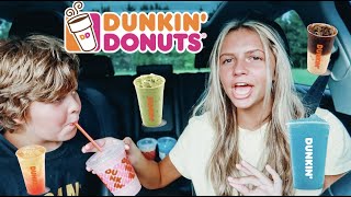 TRYING ALL OF YOUR DUNKIN ORDERS!!! (with cooper)