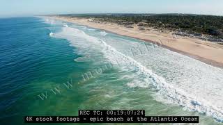 AERIAL DRONE SHOTS OF AN EPIC BEACH AT THE ATLANTIC OCEAN IN PORTUGAL  - Praia do Pego #stockfootage