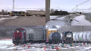 A Few Things in Frankfort, IN (CSX 904094 Caboose, CSX 4051, MDLX 285, NS 1632 High Hood)