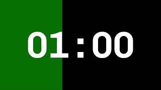 1 MINUTE COUNTDOWN TIMER WITH ALARM - 4k Visual Fullscreen Progress