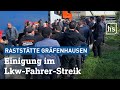 Nach 5 Wochen Streik: Lkw-Fahrer in Gräfenhausen einigen sich mit Spedition | hessenschau