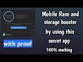 Increase your mobile storage and Ram by using this secret app #mytech #youtube #rambooster