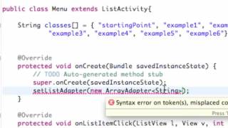 Android Application Development Tutorial 19 Setting up an ArrayAdapter