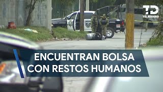 Encuentran restos humanos dentro de bolsa en la colonia El Mezquital en Apodaca