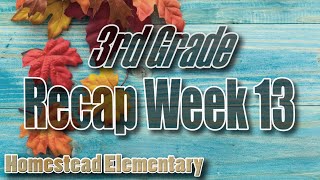 3rd Grade Week 13 Recap: Homestead Elementary