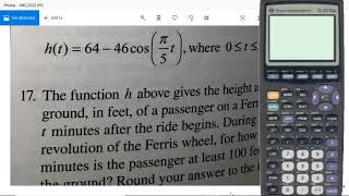 Question 17 PreCalculus CLEP study guide 2018