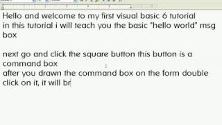 How to make a basic helloworld in visual basic 6