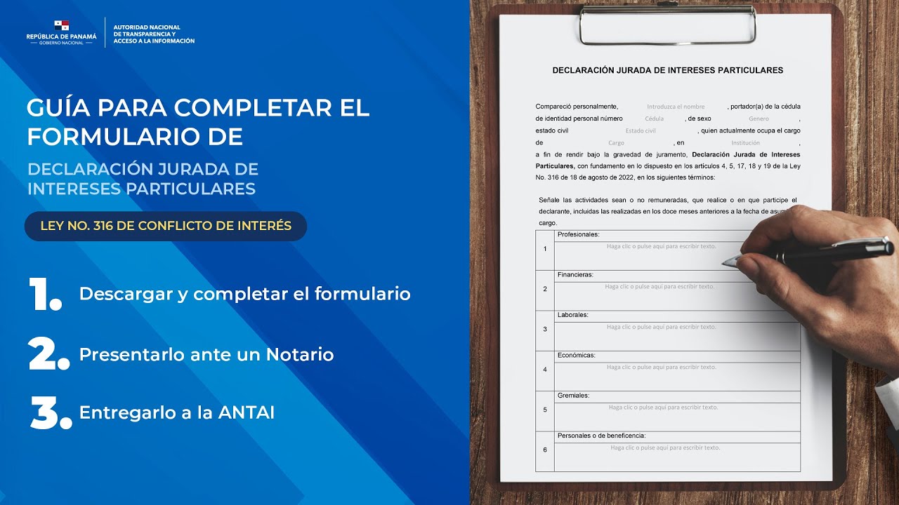 Guía Para Completar El Formulario De Declaración Jurada De Intereses ...