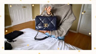 CHANEL 19 Unboxing!!! 21P dark navy lambskin