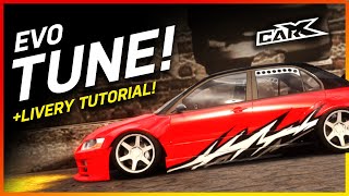 INSANE Evo Tune \u0026 Livery Tutorial!! Car X Drift Racing Eva MR - Ultimate Setup (90 ADH)