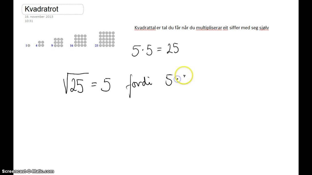 Kvadratrot Og Likningar Med Kvadratrot - YouTube