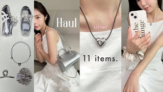 Haul👛실버 좋아한다면 꼭!✴︎요즘 핫한 실버템 11가지🫶🏻💍 (하트팬던트.제니목걸이.뽕뽑는가방.실크곱창끈.집게핀etc)