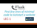 Flask Tutorial-1 : How to write first few lines of code to make a website by Flask & Installation.