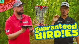 Having fun playing a tough disc golf course blind! | 2022 DGLO F9 | Mic'd Up Practice Round