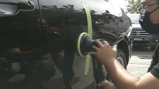 Remove scratches with Meguiar's M210 Mirror Glaze Ultra Pro Finishing Polish.