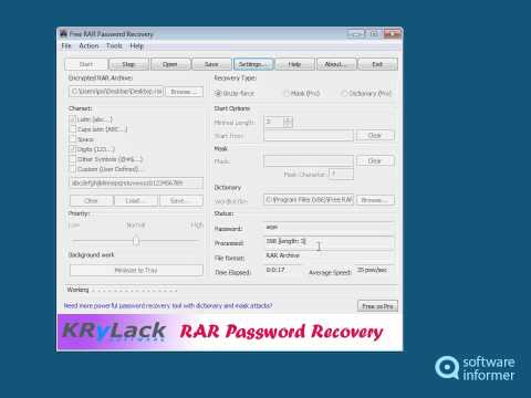 Free RAR Password Recovery quick demo Free RAR Password Recovery quick demo