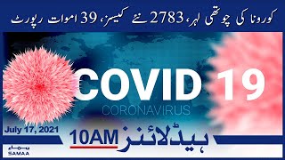 Samaa News Headlines 10am | 4th layer of Covid-19, 2783 new cases and 39 deaths reported | SAMAA TV