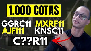 1000 cotas de MXRF11 e mais FIIS base 10! Ganhe dinheiro com MXRF11 GGRC11 CYCR11 E MAIS