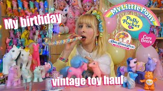 Birthday toy haul~ G1 My little Pony, Polly Pocket, Care Bears Lady LovelyLocks 80s 90s vintage toys