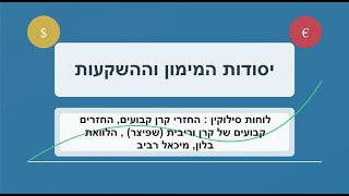 לוחות סילוקין : החזרי קרן קבועים, החזרים קבועים של קרן וריבית (שפיצר) , הלוואת בלון, מיכאל רביב