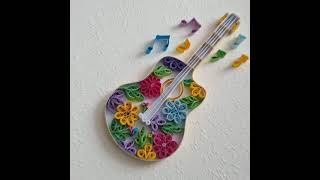 On-Edge Flower Guitar #quilling #diy #diycrafts #quillingart #short #guitar #filigrana