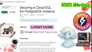 Securing a Cloud SQL for PostgreSQL Instance #GSP920 #qwiklabs #arcade