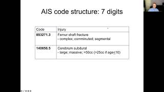 Coding and Mapping Injury Diagnoses and Severities