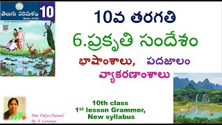 6.ప్రకృతి సందేశం, భాషాంశాలు, పదజాలం,వ్యాకరణాంశాలు Prakruthi Sandesam  grammar10th Telugu NewSyllabus