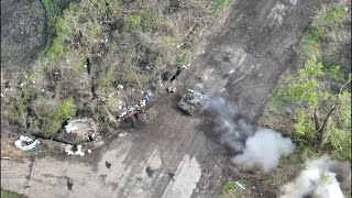Российский Т-80БВМ в бою. Поддержка пехоты.