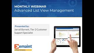 Web workshop: Advanced list view management in eMaint X4