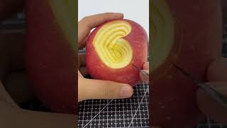 แอปเปิ้ลหัวใจ #fruitcarving #แกะสลักผลไม้ #คลิปสั้น #shorts