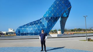 Visiting The High Heel Tourist Attraction At The Public Plaza Of Budai #budai #highheel #highheels