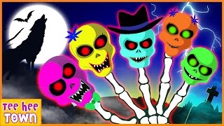 Skeleton Finger Family Rhymes Part 2 | Scary Nursery Rhymes by Teehee Town