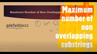 Maximum Number of Non-Overlapping Substrings | LeetCode 1520 | Coders Camp