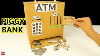 How to Make an ATM PIGGY BANK from Cardboard |  Card board easy atm machine | Mini working Atm