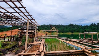 Build Shelter on the Lake . I Survived Alone For 5 Months In The Rainforest