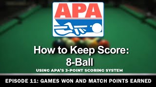 How to Keep Score 8-Ball - #11 - Games Won and Match Points Earned
