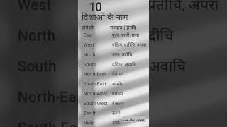 10  दिशाओं के नाम।  💥🔥🔥🔥 Names of 10 directions. ✍️✍️✍️