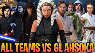 Galactic Legend Ahsoka Tano's First Time in Grand Arena - ALL Teams vs Ahsoka on Grand Arena Defense