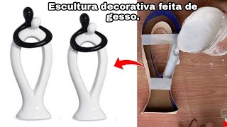 COMO FAZER ESCULTURA DECORATIVA LUXUOSA FEITA DE GESSO E PAPELÃO| HOW TO MAKE DECORATIVE SCULPTURE