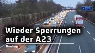 Ab Mittwoch: Fahrstreifen auf der A23 zwei Wochen lang gesperrt