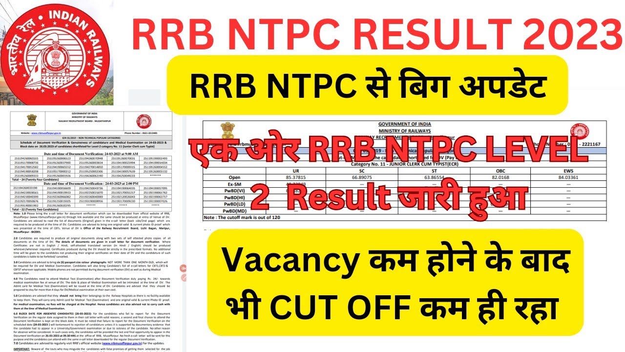 RRB NTPC LEVEL 2 RESULT || RRB NTPC LEVEL 2 CUT OFF MARK DECLARE || RRB ...