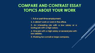 Compare And Contrast Essay Topics