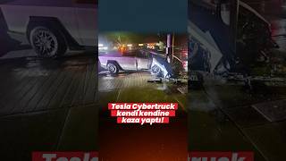 Cybertruck kendi kendine kaza yaptı! Otonom ilerlerken direğe çarptı!